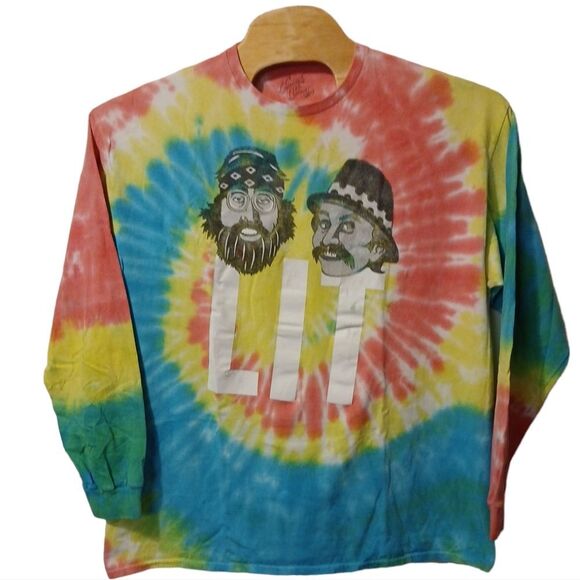 Cheech & Chong LIT Tie Dye Long Sleeve‎ Shirt size XLarge - Picture 1 of 9